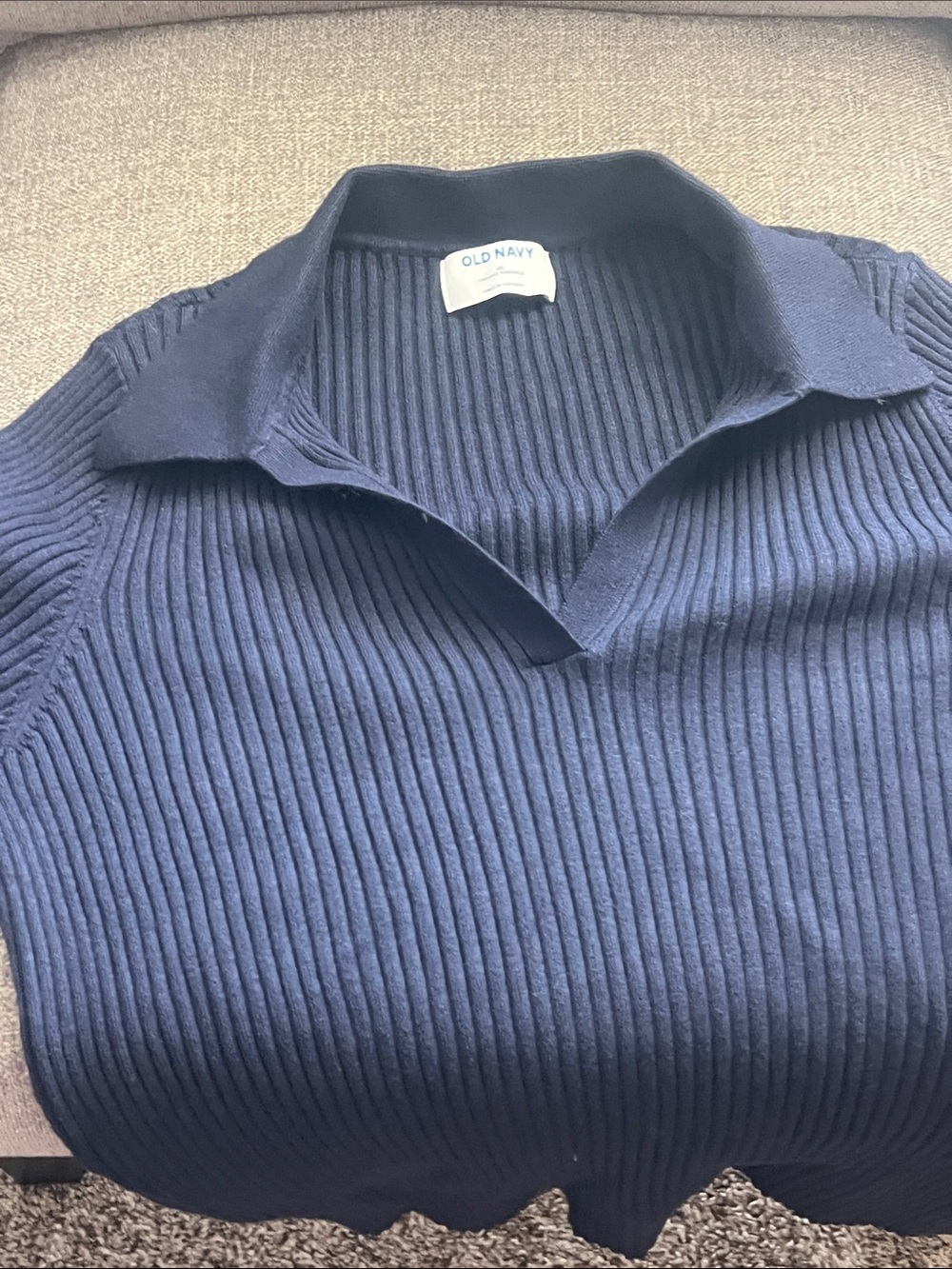 Old Navy Dark Navy Ribbed Polo Top